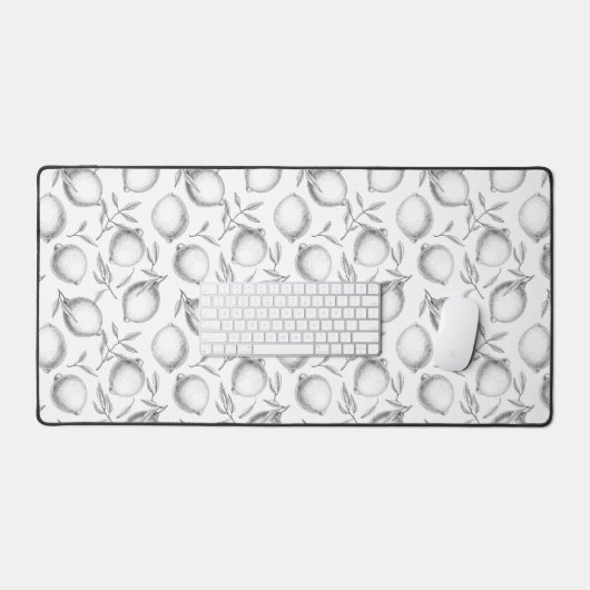 Handgezeichnetes Zitronenmuster Schreibtischunterlage (Tastatur & Maus)