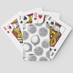 Handgezeichnetes Zitronenmuster Spielkarten