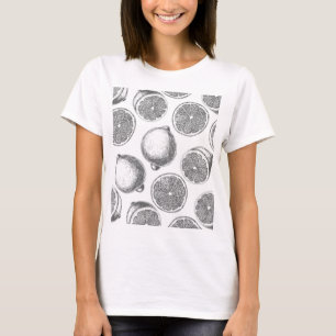 Handgezeichnetes Zitronenmuster T-Shirt