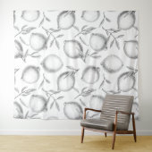 Handgezeichnetes Zitronenmuster Wandteppich (Beispiel (Horizontal))