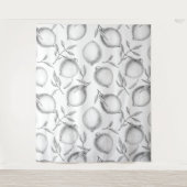 Handgezeichnetes Zitronenmuster Wandteppich (Vorderseite)