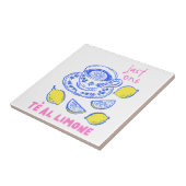 Handgezeichnetes Zitronensommerangebot Fliese (Seite)