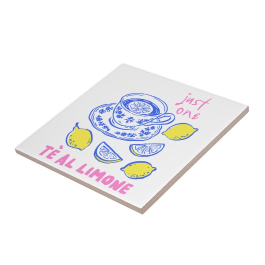 Handgezeichnetes Zitronensommerangebot Fliese (Seite)