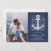 Handgezogene Ankerkarte Save the Date Foto (Vorderseite)