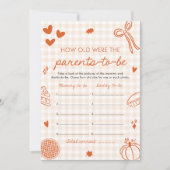 Handgezogene Babydusche wie alt waren sie Einladung (Vorderseite)