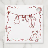 Handgezogene Babykleidung Babydusche Pop Geschenkanhänger (Rückseite)