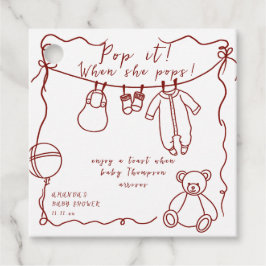 Handgezogene Babykleidung Babydusche Pop Geschenkanhänger