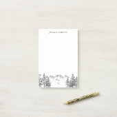 Handgezogene Berge für die Aufgabenliste Post-it Klebezettel (Auf Schreibtisch)