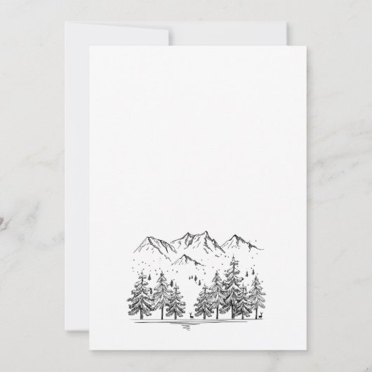 Handgezogene Bergregion-Engagement-Partei Einladung (Rückseite)