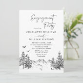 Handgezogene Bergregion-Engagement-Partei Einladung (Stehend Vorderseite)