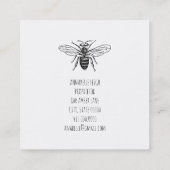 Handgezogene Biene im Kreis Quadratische Visitenkarte (Rückseite)