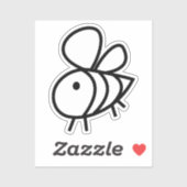 Handgezogene Biene, maßgeschneidert Vinyl Sticker (Blatt)