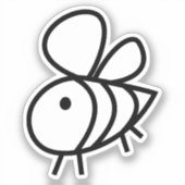 Handgezogene Biene, maßgeschneidert Vinyl Sticker (Vorderseite)