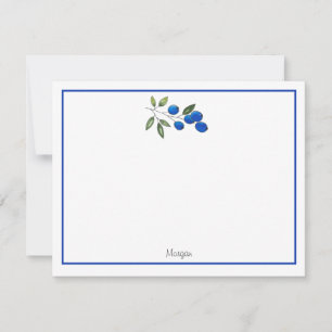 Handgezogene Blaubeeren 2 Mitteilungskarte