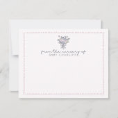 Handgezogene Blume, gepunkteter Rahmen aus dem Kin Einladung (Vorderseite)