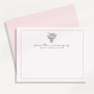 Handgezogene Blume, gepunkteter Rahmen aus dem Kin Einladung