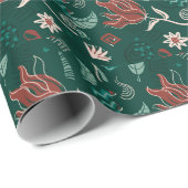 Handgezogene Blume Geschenkpapier (Rolleneckpunkt)