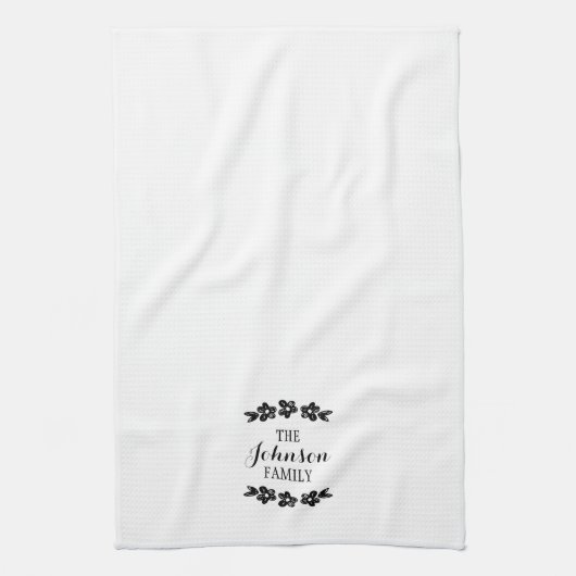 Handgezogene Blume Personalisiert Geschirrtuch (Vertikal)