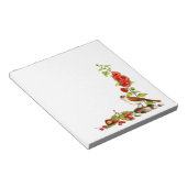 Handgezogene Blume, Vögel, Berries: Naturgrenze Notizblock (angewinkelt)