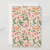 Handgezogene Blütenbienen Botanischer Geburtstag Einladung (Rückseite)