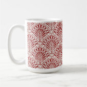 Handgezogene Bohemische Schuppen, rot auf Creme Kaffeetasse (Links)