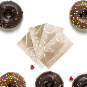 Handgezogene elegante Bäckerei-Visitenkarte Visitenkarte