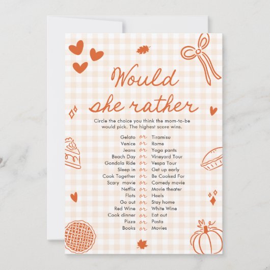 Handgezogene Fall würde sie eher ein Baby-Duschspi Einladung (Vorderseite)