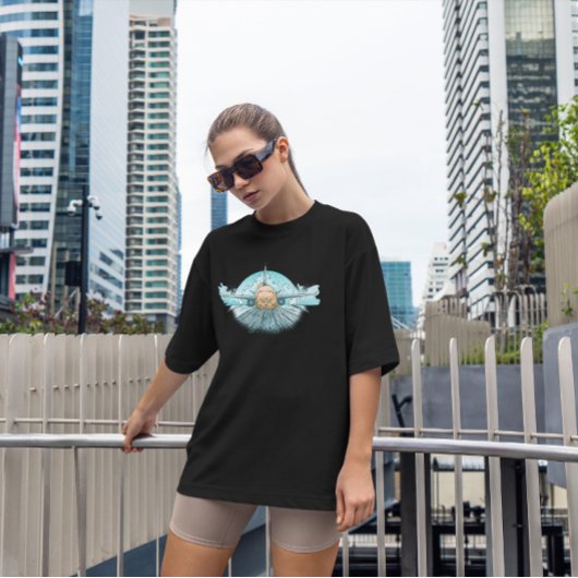 Handgezogene Flugzeugkatze T-Shirt