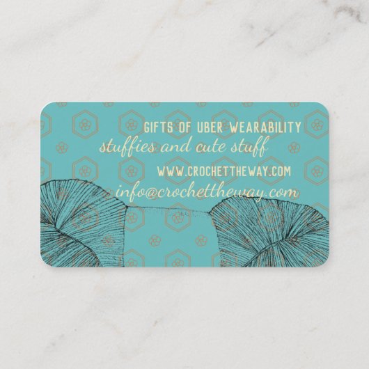 Handgezogene, gedrehte Garnelenhahn b Visitenkarte (Rückseite)