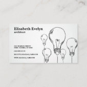 Handgezogene Glühbirnen Visitenkarte (Rückseite)