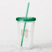 Handgezogene Hand Wave einer Regenbogenflagge Acryltrinkbecher (Rückseite)