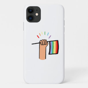 Handgezogene Hand Wave einer Regenbogenflagge Case-Mate iPhone Hülle