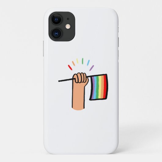 Handgezogene Hand Wave einer Regenbogenflagge Case-Mate iPhone Hülle (Rückseite)