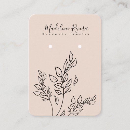 Handgezogene, handgefertigte Earring-Display-Karte Telefonnummerkarte (Vorderseite)