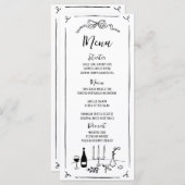 Handgezogene, handgeschriebene Hochzeit Menükarte (Vorne/Hinten)
