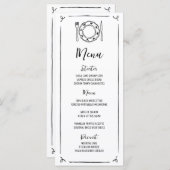 Handgezogene, handgeschriebene Hochzeit Menükarte (Vorne/Hinten)