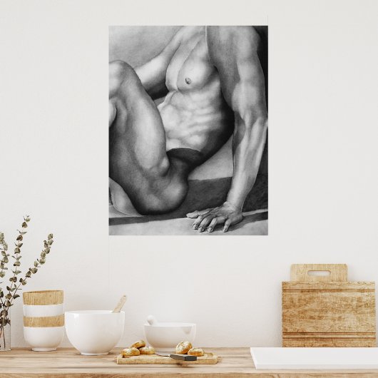 Handgezogene handgezogene Kunstkohle, Cool Zeichne Poster (Küche)