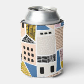 Handgezogene Häuser Nahtlos Abstrakt Dosenkühler (Kanne Vorderseite)