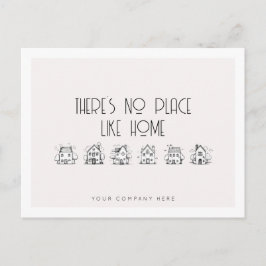 Handgezogene Häuser, reales Anwesen Postkarte