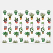 Handgezogene Hauspflanzen Geburtstag Geschenkpapier Set (Vorderseite 3)