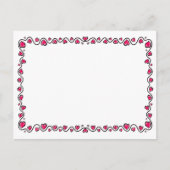 Handgezogene Hübsche Liebe Herzdoodle-Grenze Postkarte (Vorderseite)