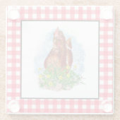 Handgezogene Hühnerart Glasuntersetzer (Rückseite)