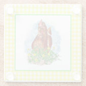 Handgezogene Hühnerart Glasuntersetzer (Rückseite)