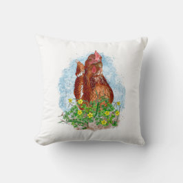 Handgezogene Hühnerart Kissen