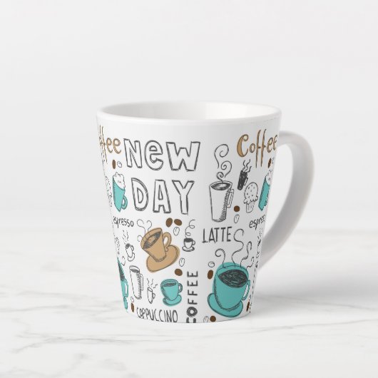 Handgezogene Kaffeekuchen Milchtasse (Rechte Ecke)