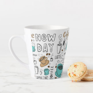 Handgezogene Kaffeekuchen Milchtasse