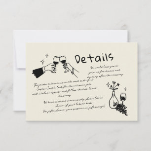 Handgezogene Kapuzenaufkleber RSVP Karte