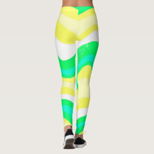 Handgezogene Lines farbenfrohe Stripwachs Leggings