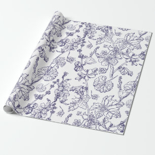 Handgezogene medizinische Kosmetische Wildblume Geschenkpapier