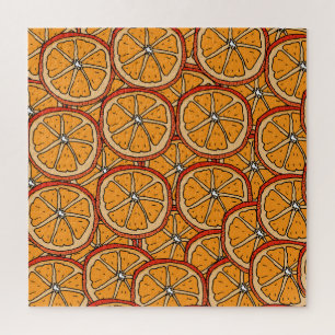 Handgezogene Orangen: Nahtlos Puzzle